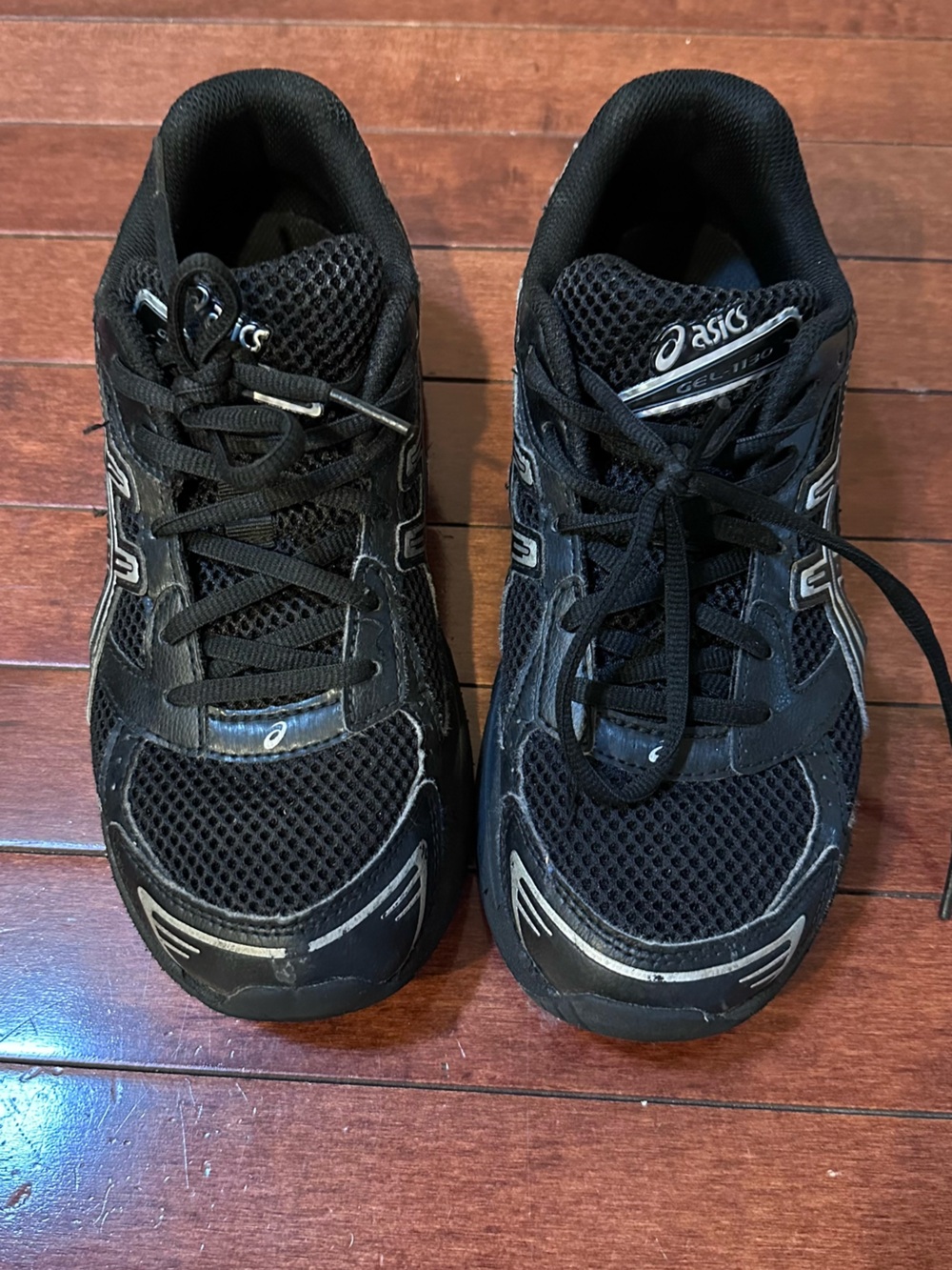 Asics Black Athletic Running Shoes with Silver Accents